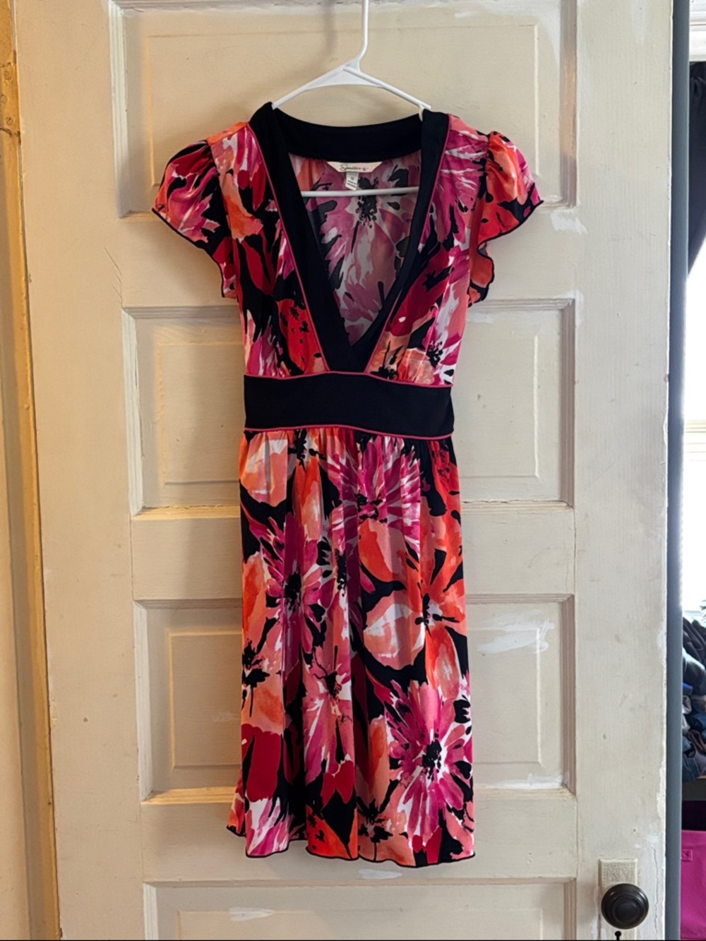 Flower Print Short Sleeve Dress